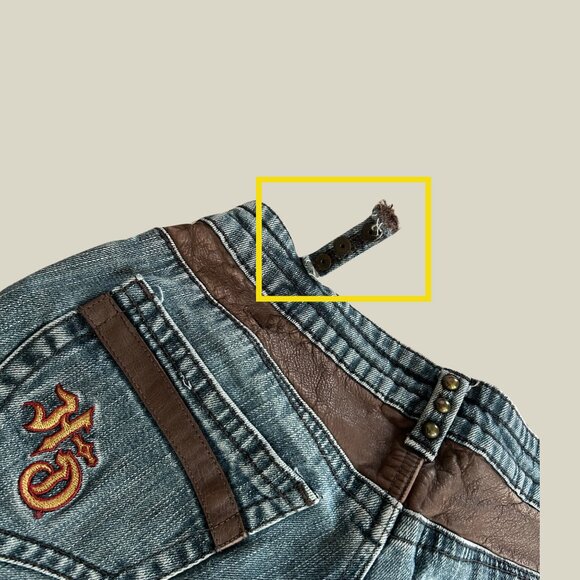 vintage Harley Davidson one of a kind low rise bootcut jeans (0) - Picture 7 of 8